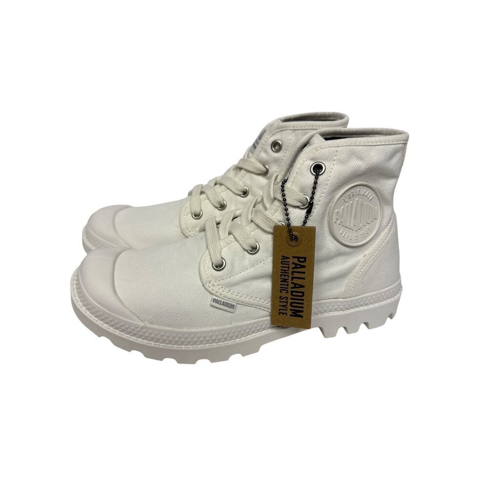 Palladium Pampa Hi Star White Women's Sneaker Vegan Lug Sole Cap Toe Size 7 NEW - Picture 4 of 11